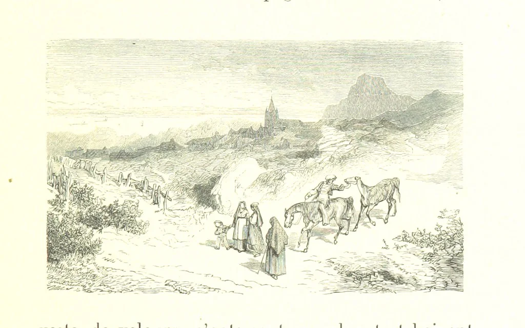 An illustration from Voyage aux Pyrénées ... Troisième édition illustrée par Gustave Doré, 1860, leaf 57