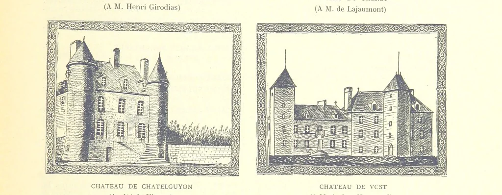 An illustration from Grand Dictionnaire historique, généalogique et biographique de la Haute-Marche, département de la Creuse. [Illustrated, 1894, leaf 113