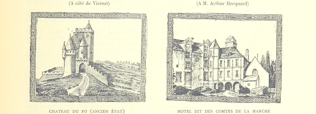 An illustration from Grand Dictionnaire historique, généalogique et biographique de la Haute-Marche, département de la Creuse. [Illustrated, 1894, leaf 113