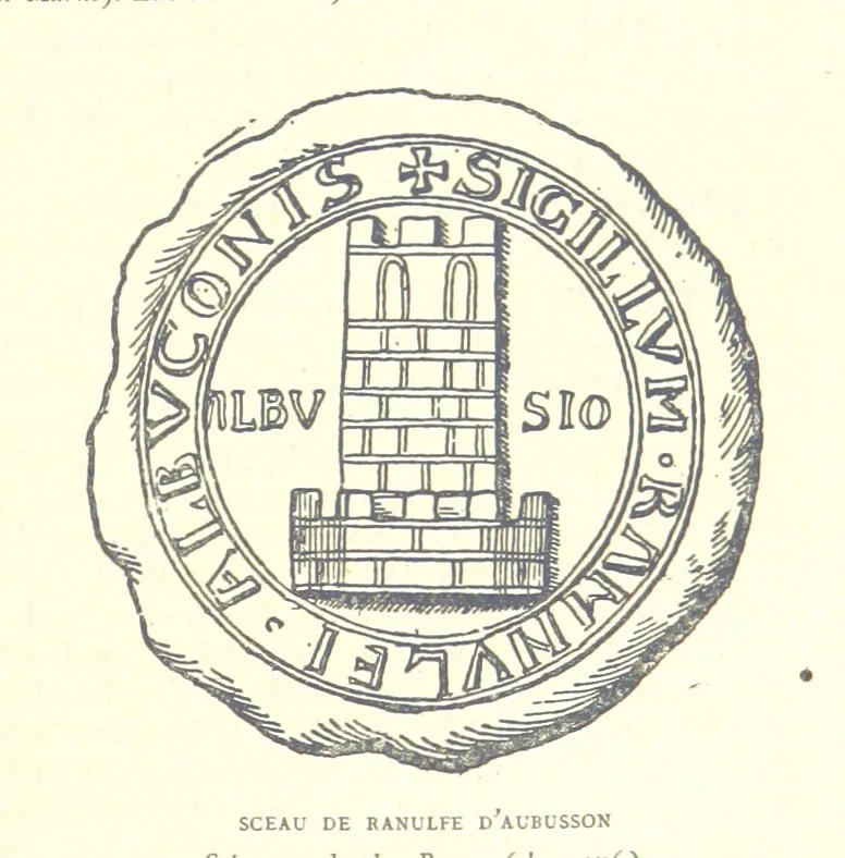 An illustration from Grand Dictionnaire historique, généalogique et biographique de la Haute-Marche, département de la Creuse. [Illustrated, 1894, leaf 119