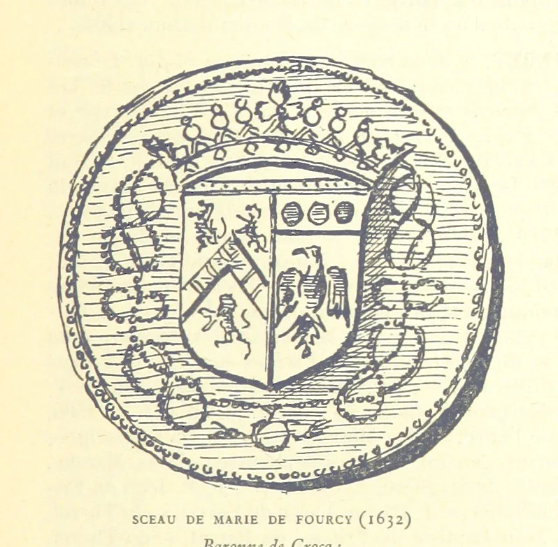 An illustration from Grand Dictionnaire historique, généalogique et biographique de la Haute-Marche, département de la Creuse. [Illustrated, 1894, leaf 119