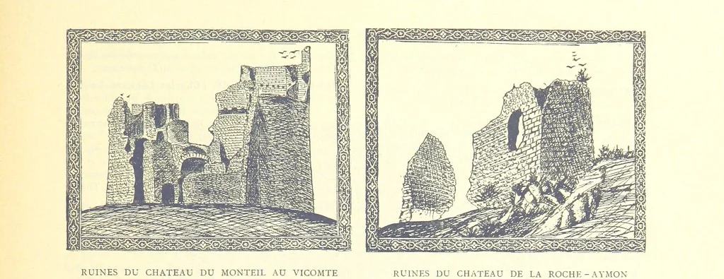 An illustration from Grand Dictionnaire historique, généalogique et biographique de la Haute-Marche, département de la Creuse. [Illustrated, 1894, leaf 205