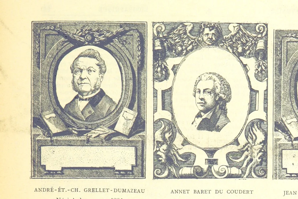 An illustration from Grand Dictionnaire historique, généalogique et biographique de la Haute-Marche, département de la Creuse. [Illustrated, 1894, leaf 223