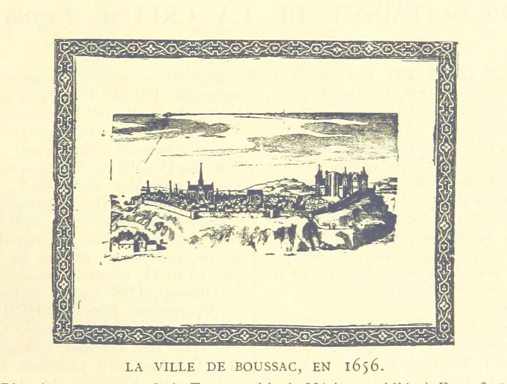 An illustration from Grand Dictionnaire historique, généalogique et biographique de la Haute-Marche, département de la Creuse. [Illustrated, 1894, leaf 25