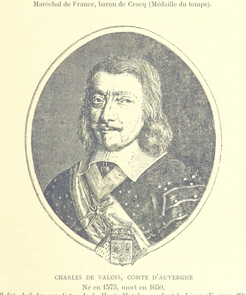 An illustration from Grand Dictionnaire historique, généalogique et biographique de la Haute-Marche, département de la Creuse. [Illustrated, 1894, leaf 31