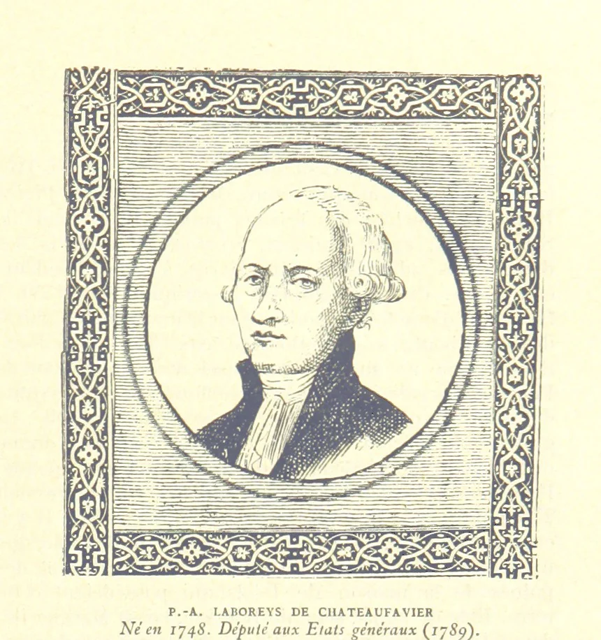 An illustration from Grand Dictionnaire historique, généalogique et biographique de la Haute-Marche, département de la Creuse. [Illustrated, 1894, leaf 43