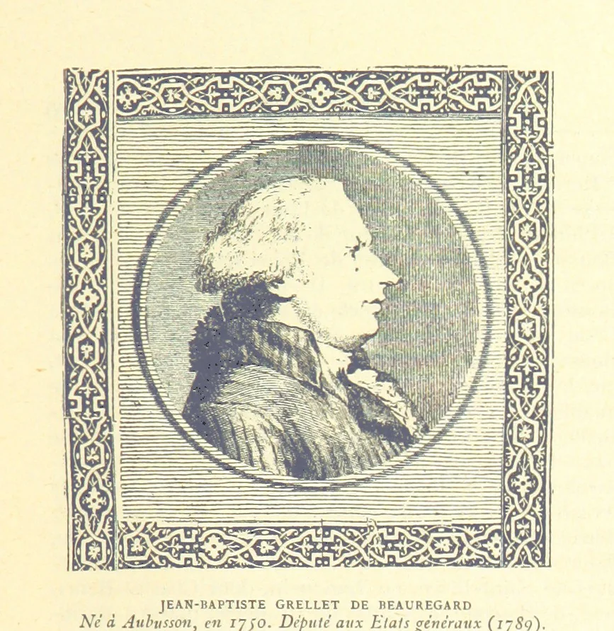 An illustration from Grand Dictionnaire historique, généalogique et biographique de la Haute-Marche, département de la Creuse. [Illustrated, 1894, leaf 43