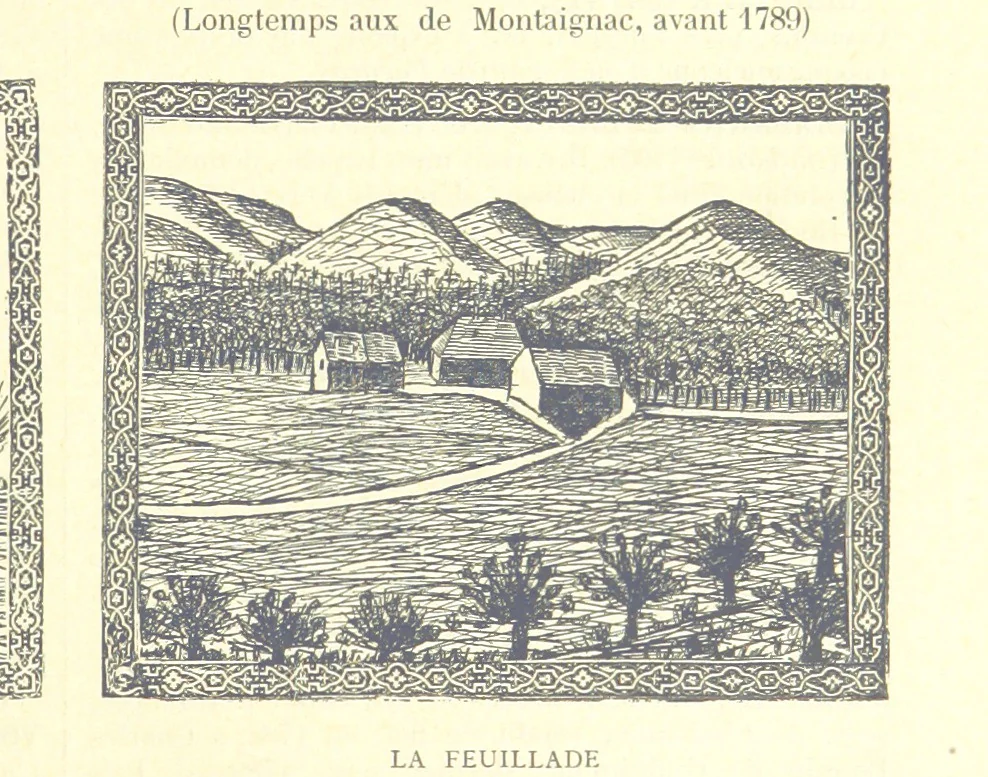 An illustration from Grand Dictionnaire historique, généalogique et biographique de la Haute-Marche, département de la Creuse. [Illustrated, 1894, leaf 47