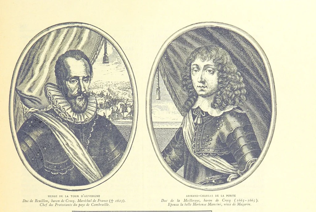 An illustration from Grand Dictionnaire historique, généalogique et biographique de la Haute-Marche, département de la Creuse. [Illustrated, 1894, leaf 75
