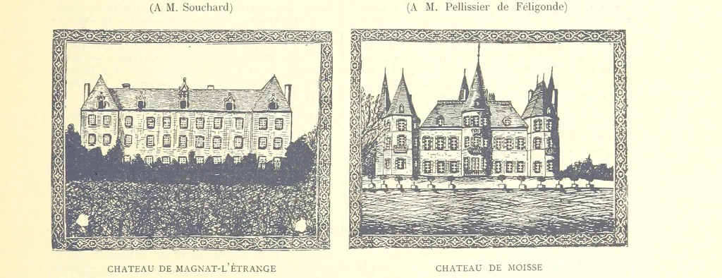 An illustration from Grand Dictionnaire historique, généalogique et biographique de la Haute-Marche, département de la Creuse. [Illustrated, 1894, leaf 79