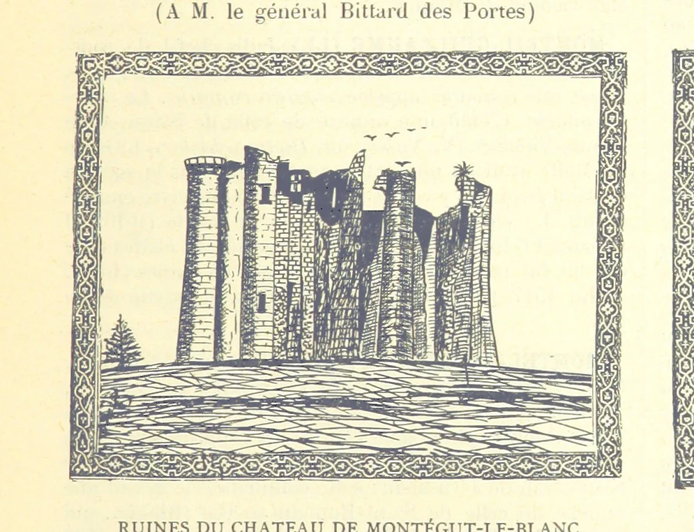 An illustration from Grand Dictionnaire historique, généalogique et biographique de la Haute-Marche, département de la Creuse. [Illustrated, 1894, leaf 89