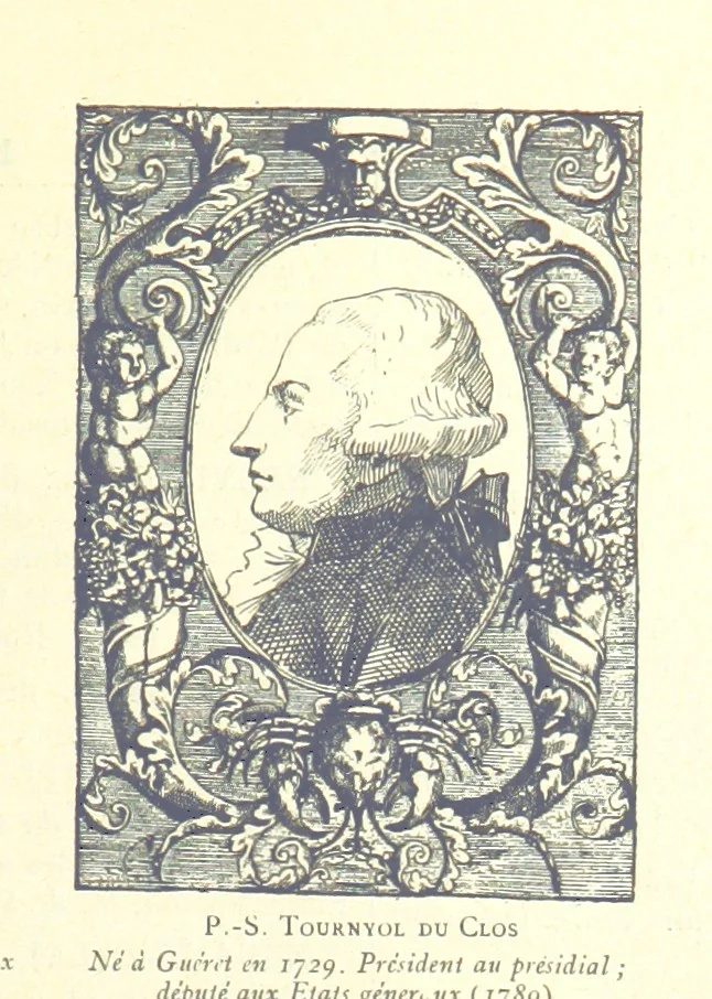 An illustration from Grand Dictionnaire historique, généalogique et biographique de la Haute-Marche, département de la Creuse. [Illustrated, 1894, leaf 93