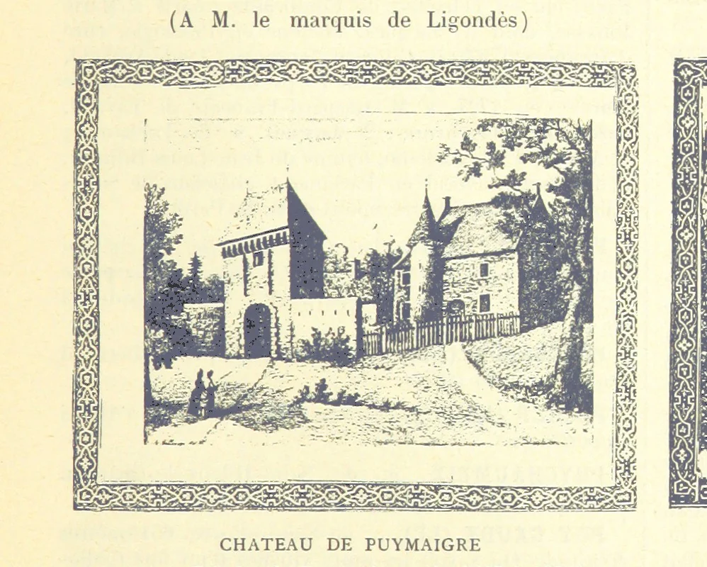 An illustration from Grand Dictionnaire historique, généalogique et biographique de la Haute-Marche, département de la Creuse. [Illustrated, 1894, leaf 99