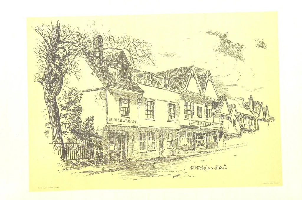 An illustration from In and about ancient Ipswich: illustrating the origin and growth of an old English historic town ... With ... illustrations drawn by P. E. Stimpson, 1888, leaf 124