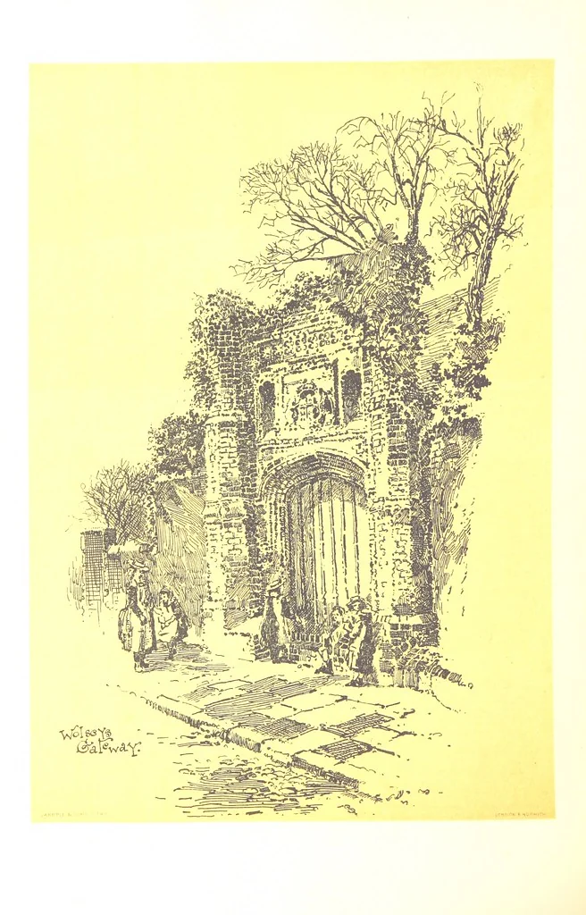 An illustration from In and about ancient Ipswich: illustrating the origin and growth of an old English historic town ... With ... illustrations drawn by P. E. Stimpson, 1888, leaf 134