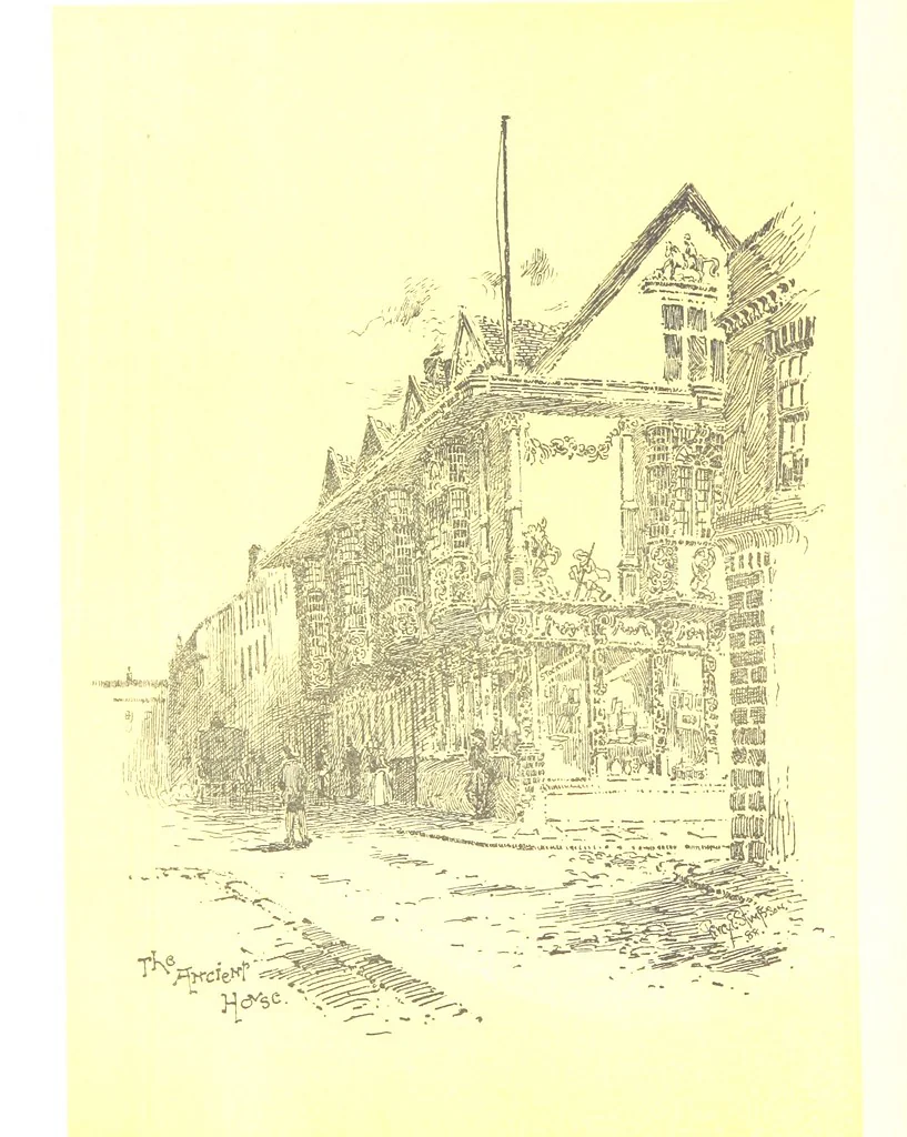 An illustration from In and about ancient Ipswich: illustrating the origin and growth of an old English historic town ... With ... illustrations drawn by P. E. Stimpson, 1888, leaf 168