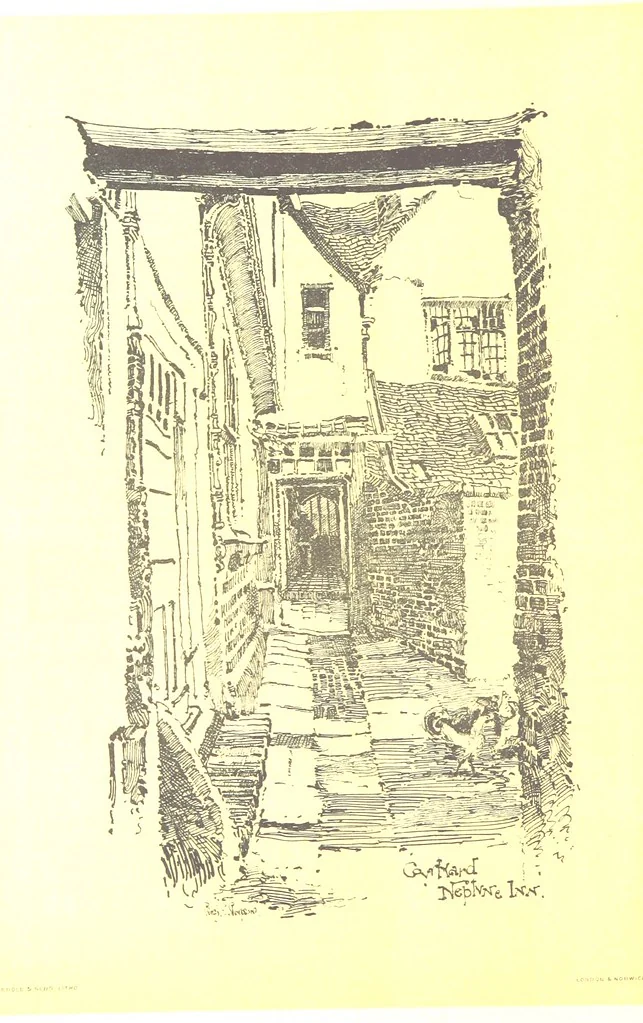 An illustration from In and about ancient Ipswich: illustrating the origin and growth of an old English historic town ... With ... illustrations drawn by P. E. Stimpson, 1888, leaf 200