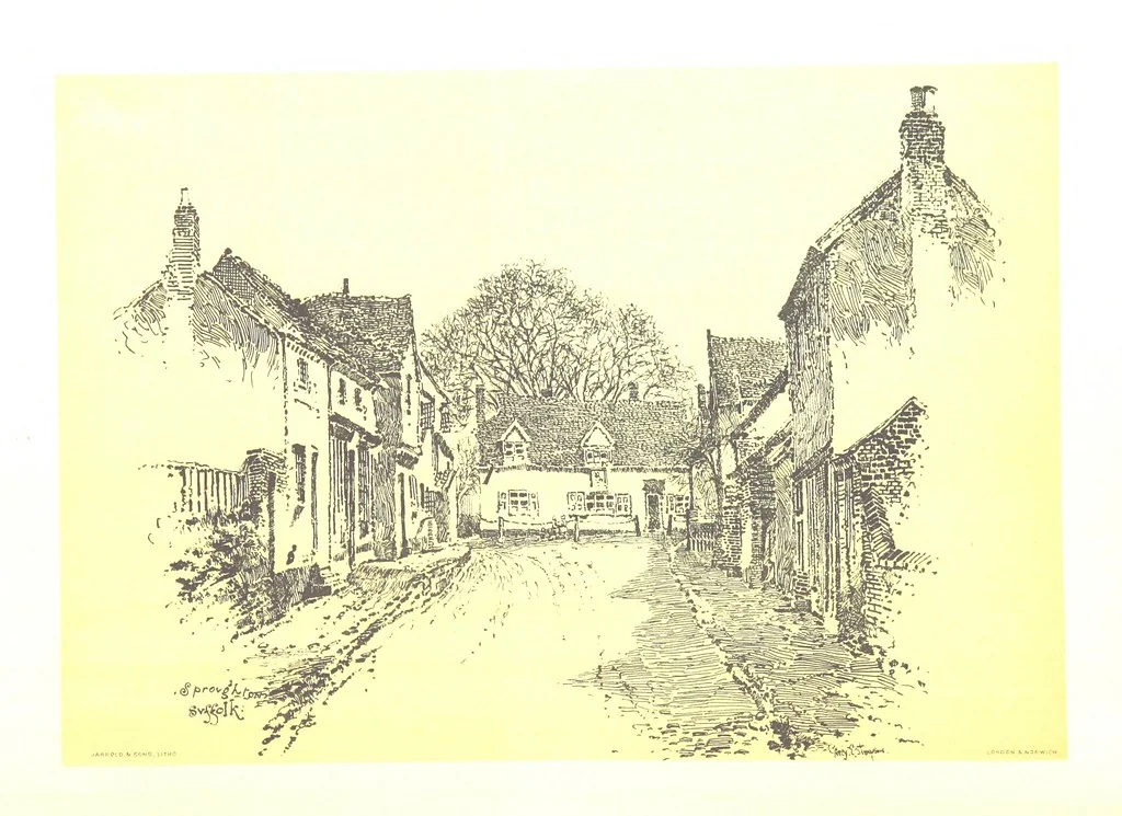 An illustration from In and about ancient Ipswich: illustrating the origin and growth of an old English historic town ... With ... illustrations drawn by P. E. Stimpson, 1888, leaf 228