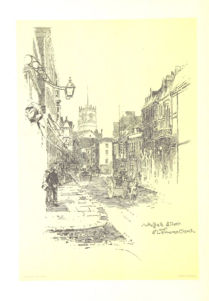 An illustration from In and about ancient Ipswich: illustrating the origin and growth of an old English historic town ... With ... illustrations drawn by P. E. Stimpson, 1888, leaf 42