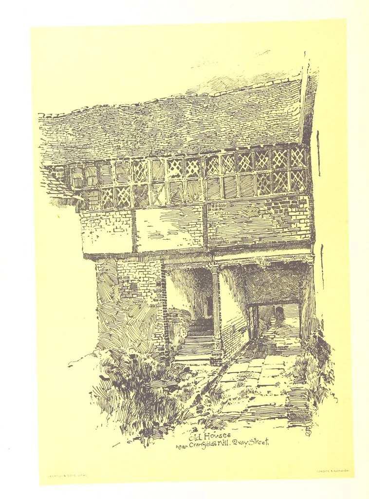 An illustration from In and about ancient Ipswich: illustrating the origin and growth of an old English historic town ... With ... illustrations drawn by P. E. Stimpson, 1888, leaf 54