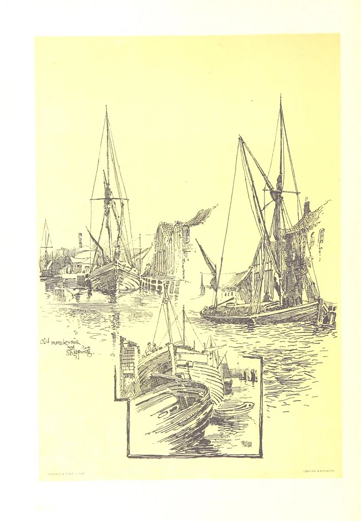 An illustration from In and about ancient Ipswich: illustrating the origin and growth of an old English historic town ... With ... illustrations drawn by P. E. Stimpson, 1888, leaf 70