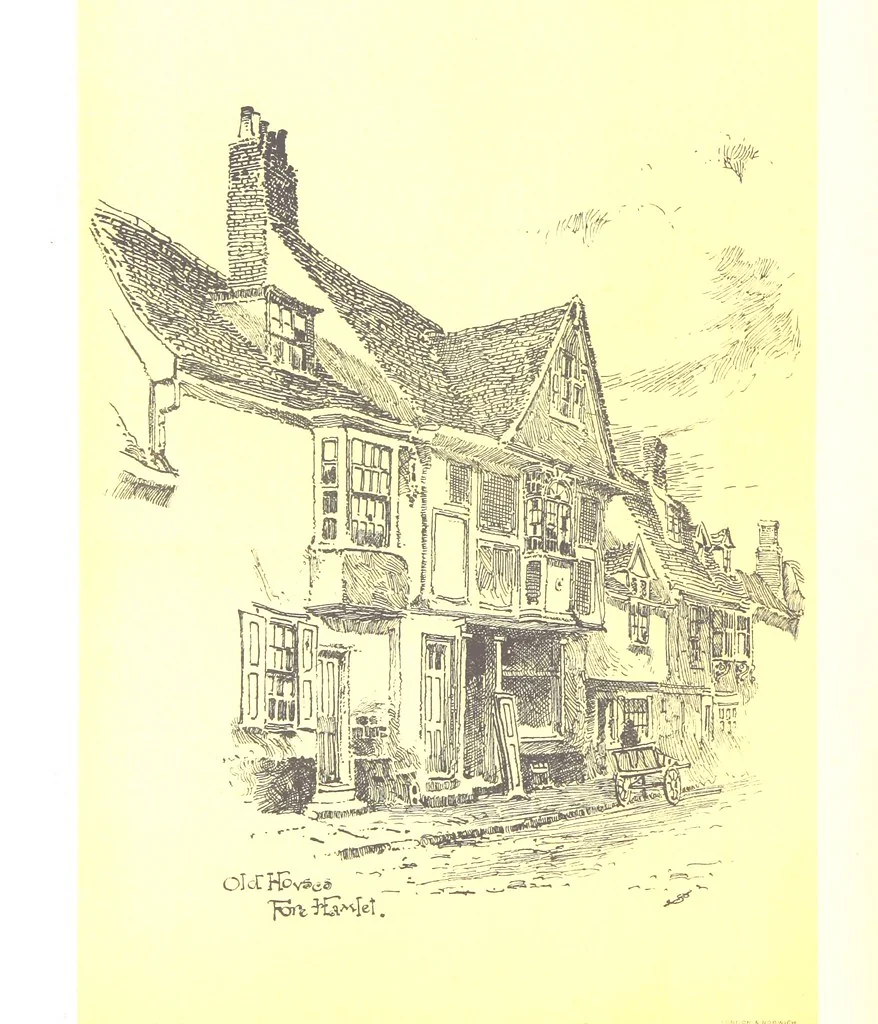 An illustration from In and about ancient Ipswich: illustrating the origin and growth of an old English historic town ... With ... illustrations drawn by P. E. Stimpson, 1888, leaf 98