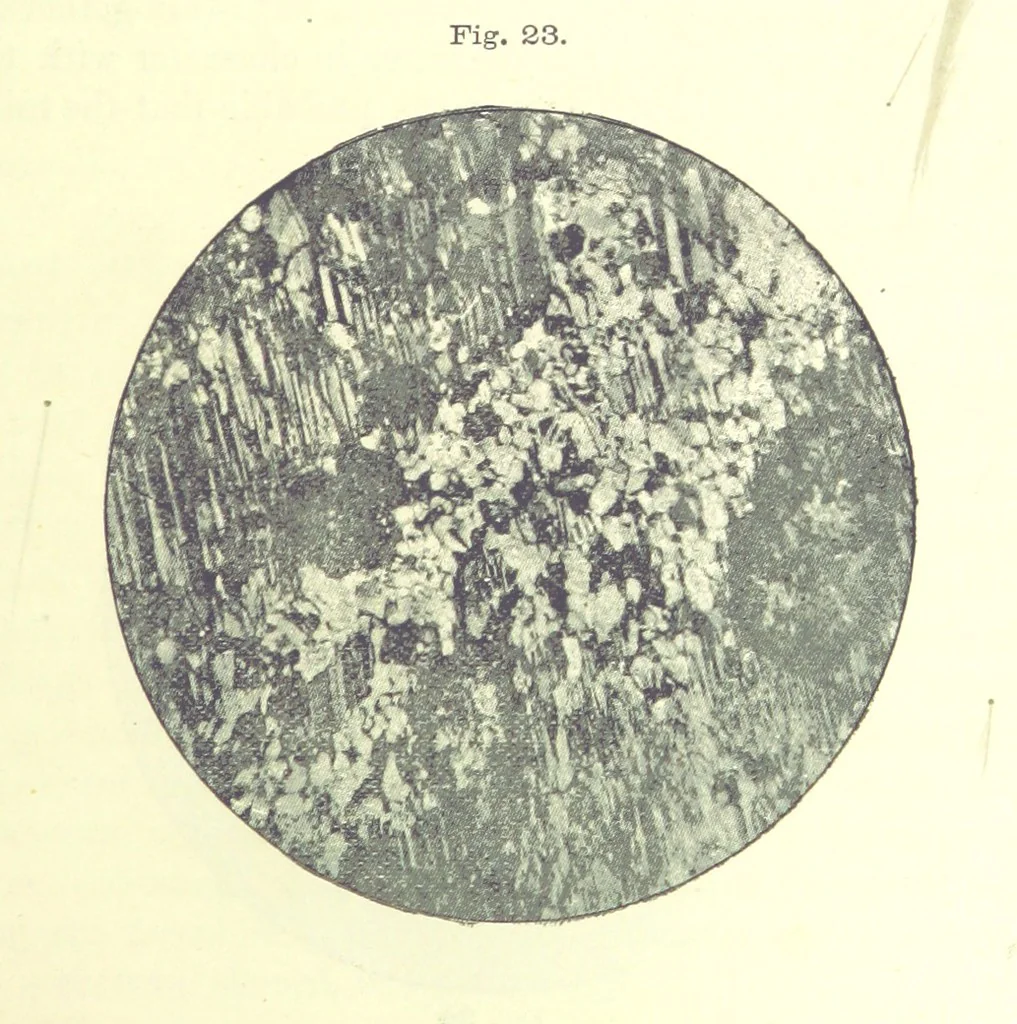 An illustration from British Petrography: with special reference to the igneous rocks. With ... plates. (Glossary of terms used in describing Rocks By F. H. Hatch.), 1888, leaf 189