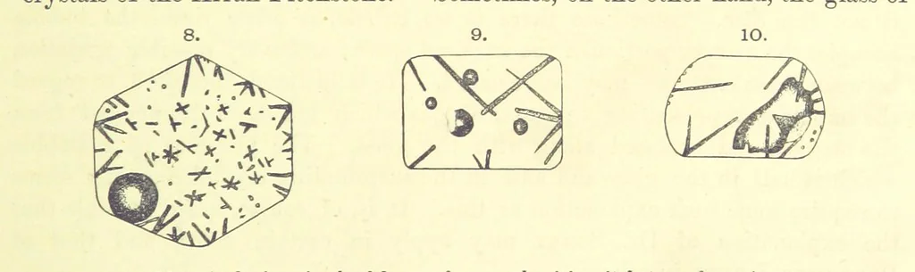 An illustration from British Petrography: with special reference to the igneous rocks. With ... plates. (Glossary of terms used in describing Rocks By F. H. Hatch.), 1888, leaf 33