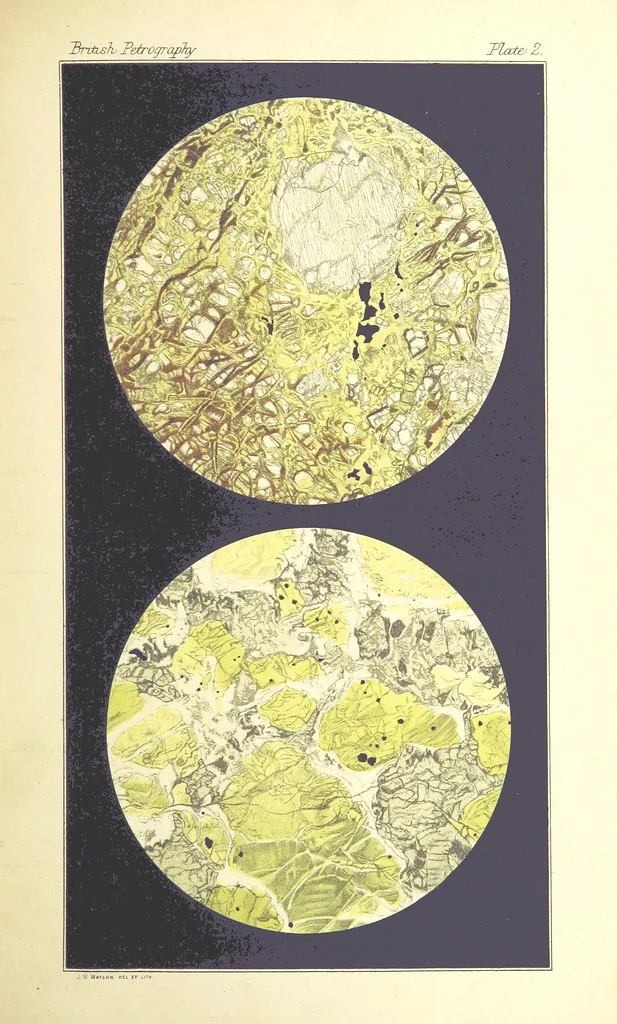 An illustration from British Petrography: with special reference to the igneous rocks. With ... plates. (Glossary of terms used in describing Rocks By F. H. Hatch.), 1888, leaf 473