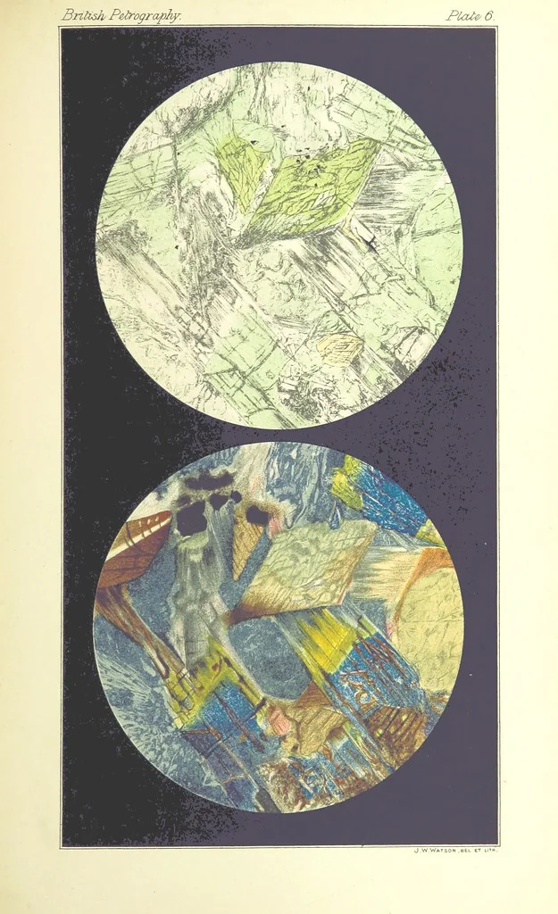 An illustration from British Petrography: with special reference to the igneous rocks. With ... plates. (Glossary of terms used in describing Rocks By F. H. Hatch.), 1888, leaf 489