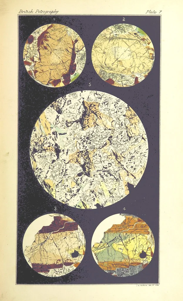 An illustration from British Petrography: with special reference to the igneous rocks. With ... plates. (Glossary of terms used in describing Rocks By F. H. Hatch.), 1888, leaf 493