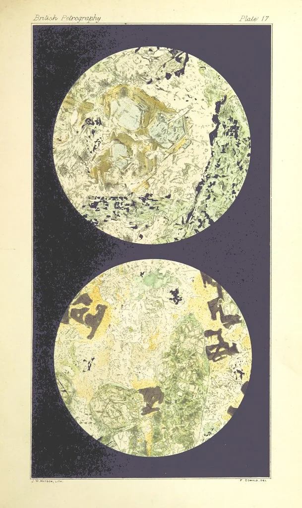 An illustration from British Petrography: with special reference to the igneous rocks. With ... plates. (Glossary of terms used in describing Rocks By F. H. Hatch.), 1888, leaf 533