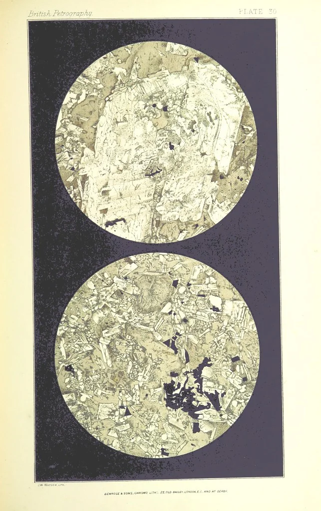 An illustration from British Petrography: with special reference to the igneous rocks. With ... plates. (Glossary of terms used in describing Rocks By F. H. Hatch.), 1888, leaf 583