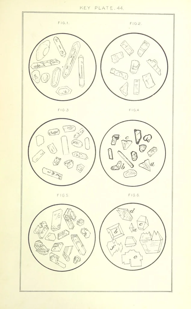 An illustration from British Petrography: with special reference to the igneous rocks. With ... plates. (Glossary of terms used in describing Rocks By F. H. Hatch.), 1888, leaf 635