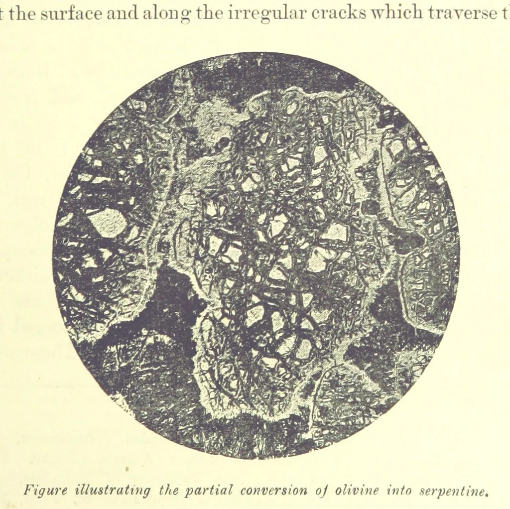An illustration from British Petrography: with special reference to the igneous rocks. With ... plates. (Glossary of terms used in describing Rocks By F. H. Hatch.), 1888, leaf 99