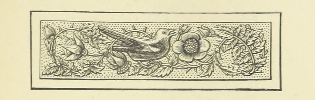 An illustration from The Works of Alfred Tennyson, 1877, leaf 201