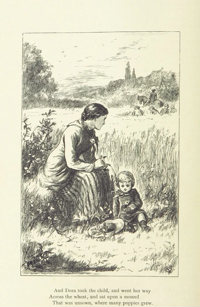 An illustration from The Works of Alfred Tennyson ... With portrait and ... illustrations, 1881, leaf 110