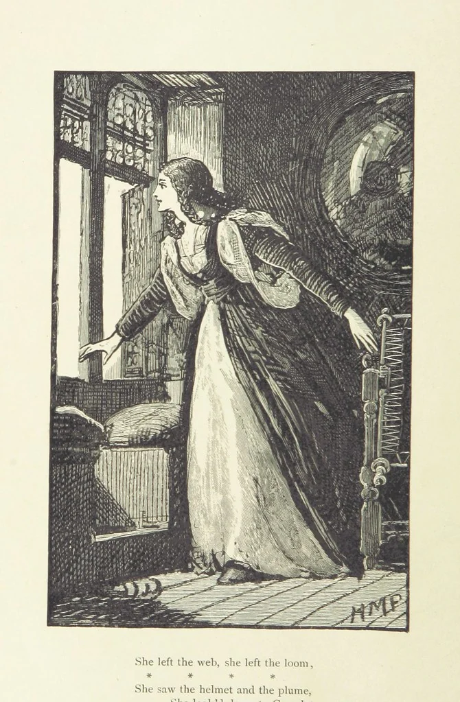 An illustration from The Works of Alfred Tennyson ... With portrait and ... illustrations, 1881, leaf 48