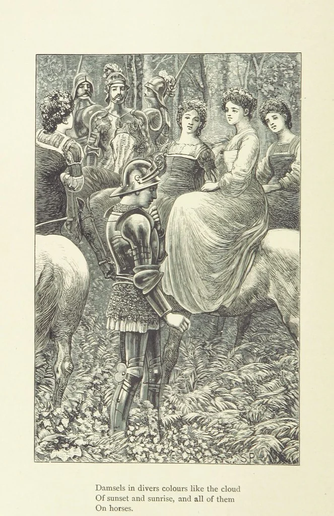 An illustration from The Works of Alfred Tennyson ... With portrait and ... illustrations, 1881, leaf 540