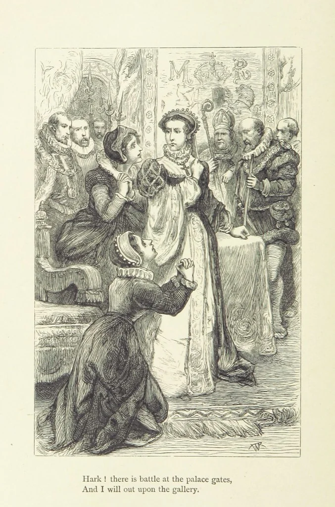 An illustration from The Works of Alfred Tennyson ... With portrait and ... illustrations, 1881, leaf 618