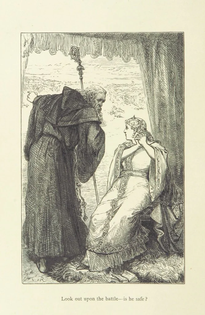 An illustration from The Works of Alfred Tennyson ... With portrait and ... illustrations, 1881, leaf 722