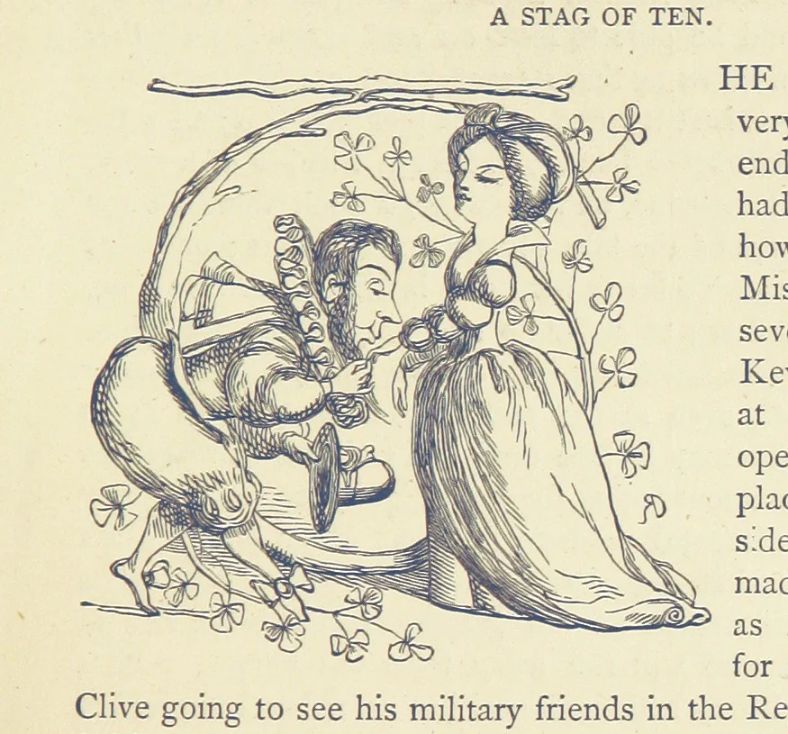 An illustration from The Works of William Makepeace Thackeray. [Library Edition, 1869, leaf 105
