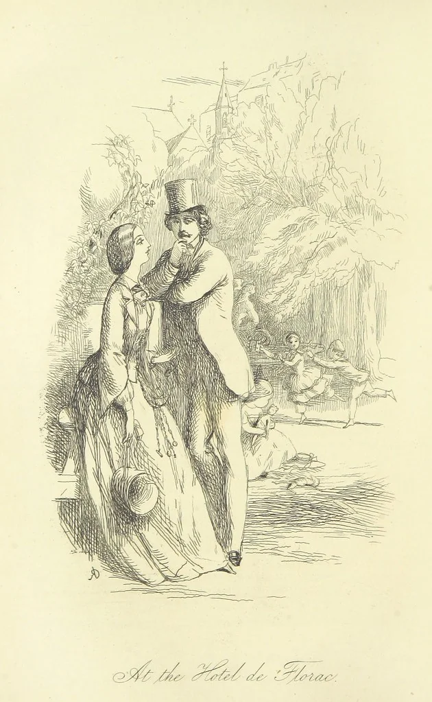 An illustration from The Works of William Makepeace Thackeray. [Library Edition, 1869, leaf 128