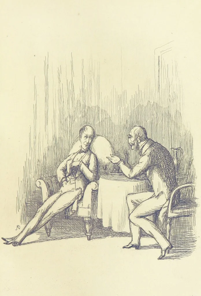 An illustration from The Works of William Makepeace Thackeray. [Library Edition, 1869, leaf 187