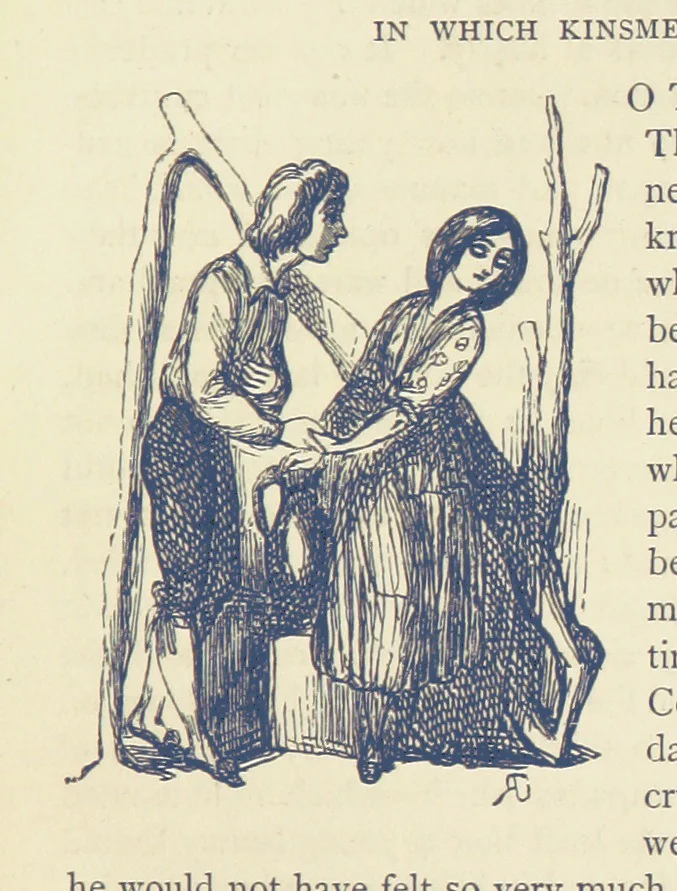 An illustration from The Works of William Makepeace Thackeray. [Library Edition, 1869, leaf 203