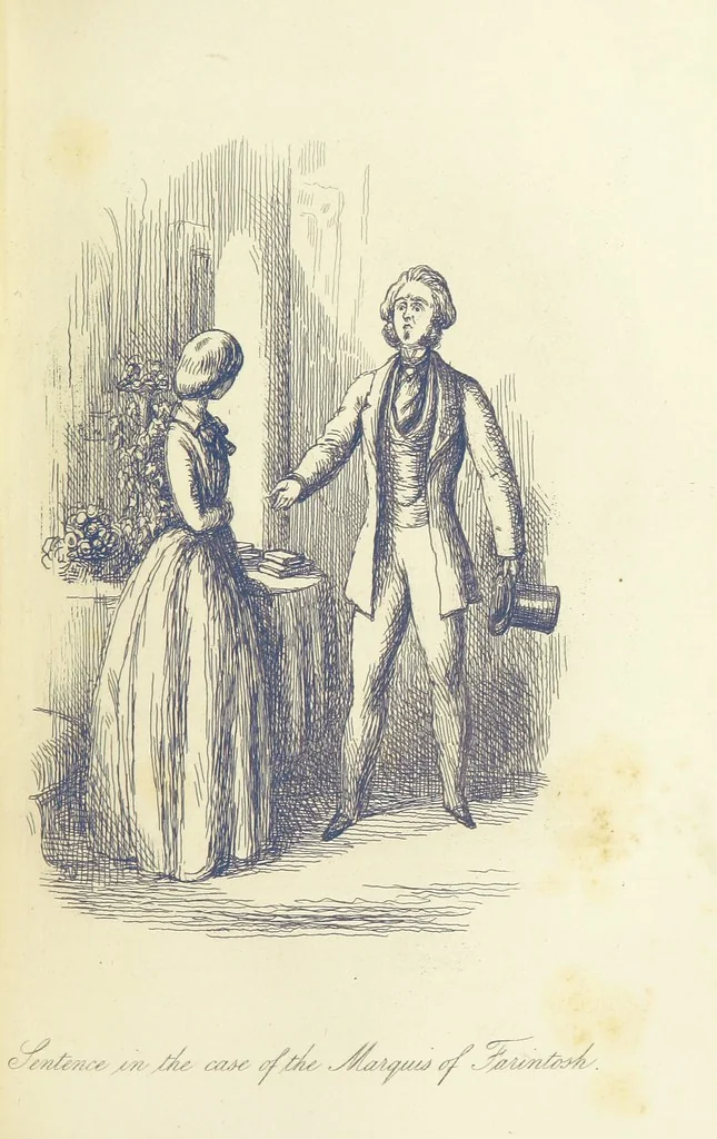 An illustration from The Works of William Makepeace Thackeray. [Library Edition, 1869, leaf 307