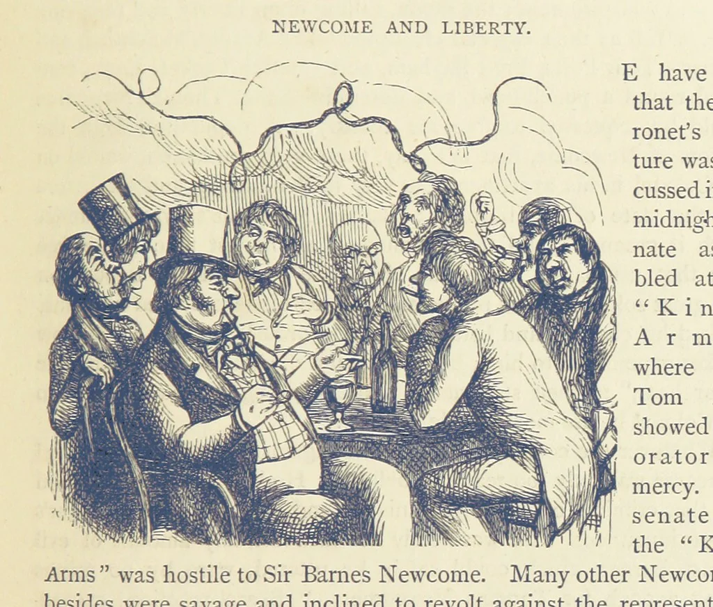 An illustration from The Works of William Makepeace Thackeray. [Library Edition, 1869, leaf 375
