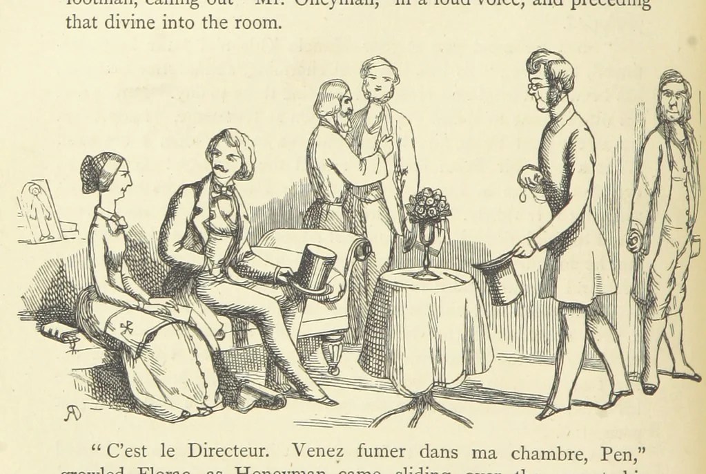 An illustration from The Works of William Makepeace Thackeray. [Library Edition, 1869, leaf 38