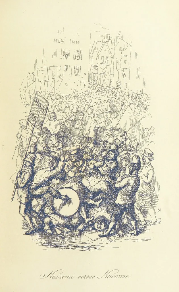 An illustration from The Works of William Makepeace Thackeray. [Library Edition, 1869, leaf 399