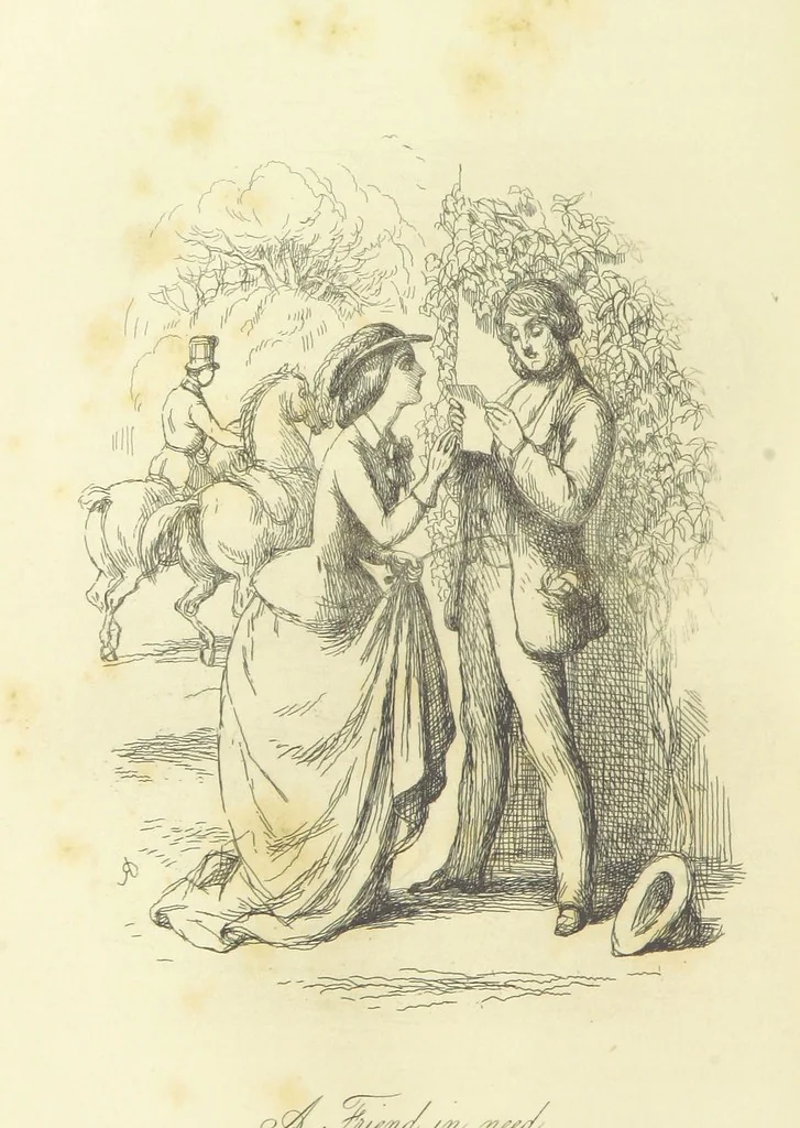 An illustration from The Works of William Makepeace Thackeray. [Library Edition, 1869, leaf 478